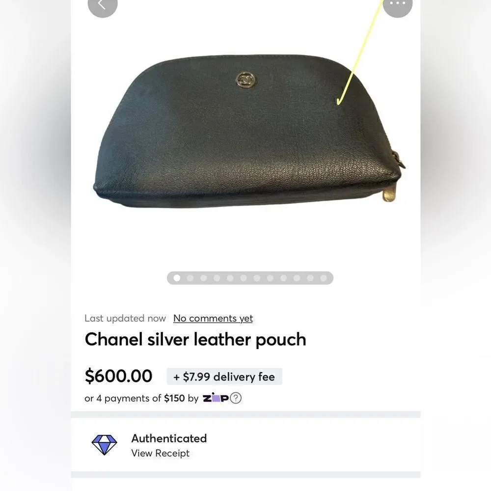 Chanel leather silver pouch - Picture 16 of 16